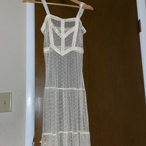 STARING AT STARS CORSET COTTAGECORE LACE SLIP SHEER DRESS